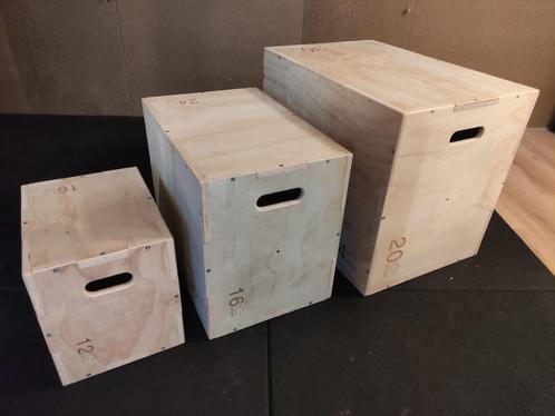 Plyo box springbox set small medium large 30 tot 75cm hoog, Sport en Fitness, Fitnessmaterialen, Zo goed als nieuw, Stepbank, Benen