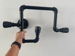 Stoere industriële wandlamp met 3 fittingen, Huis en Inrichting, Lampen | Wandlampen, Ophalen, Zo goed als nieuw