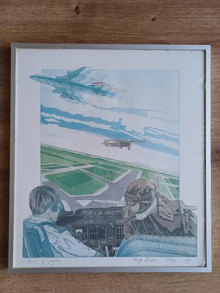 Kunstdruk Spirit of Progress (1989) van Leentje Linders, Antiek en Kunst, Kunst | Schilderijen | Klassiek, Ophalen