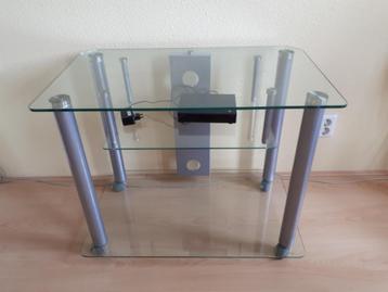 TV- en audio-meubel/standaard (met glasplaten)