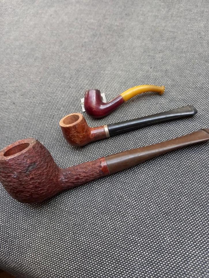3 vintage oude pijpen, jaren '60 - '70., Verzamelen, Rookartikelen, Aanstekers en Luciferdoosjes, Gebruikt, (Water)pijp, Ophalen of Verzenden