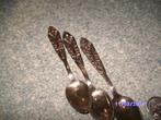 3 theelepeltjes Jugendstil afb bloemen oud merk Exalf 3 stuk, Ophalen of Verzenden, Gebruikt