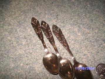 3 theelepeltjes Jugendstil afb bloemen oud merk Exalf 3 stuk beschikbaar voor biedingen