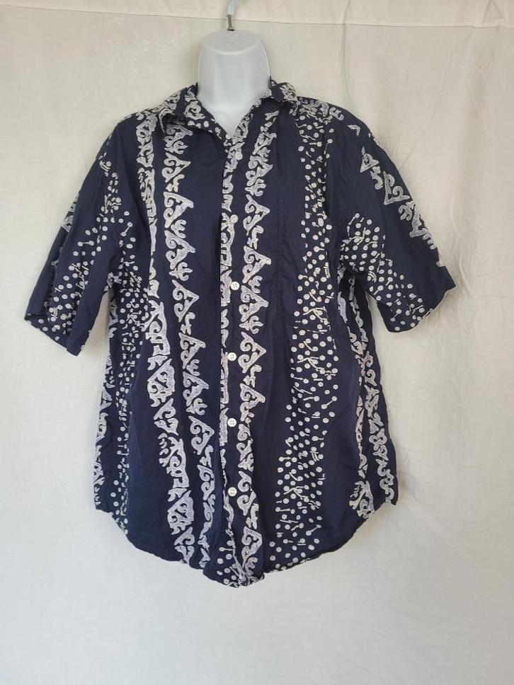 Leuke blauw-witte jaren '70 overhemd mt M, Kleding | Heren, Carnavalskleding en Feestkleding, Zo goed als nieuw, Kleding, Carnaval