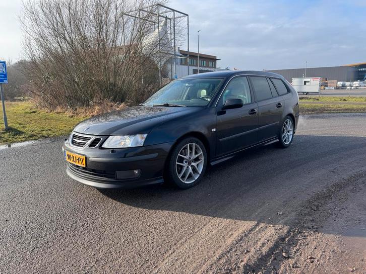 Saab 9-3 2.8 Turbo V6 Sport Estate Aero 2007 Zwart, Auto's, Saab, Particulier, Saab 9-3, Benzine, G, Stationwagon, Handgeschakeld