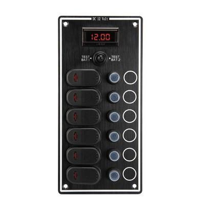 Schakelpaneel 6 delig 10162-BK Allpa L0610162 met voltmeter, Watersport en Boten, Accessoires en Onderhoud, Nieuw, Motor en Techniek