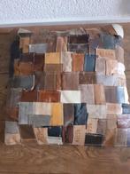 Patchwork leder kussen, Ophalen of Verzenden, Zo goed als nieuw, Overige kleuren, Vierkant