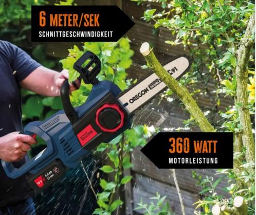 Accu kettingzaag 18 V, 4A accu en snellader, zwaard 25 cm, Doe-het-zelf en Verbouw, Overige Doe-het-zelf en Verbouw, Nieuw, Ophalen of Verzenden