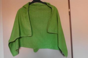 groene baby cape met capuchon en nieuw washandje beschikbaar voor biedingen