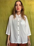 Vintage blouse / shirt - wit - 44/XXL of oversized, Kleding | Dames, Blouses en Tunieken, Wit, Maat 42/44 (L), Ophalen of Verzenden