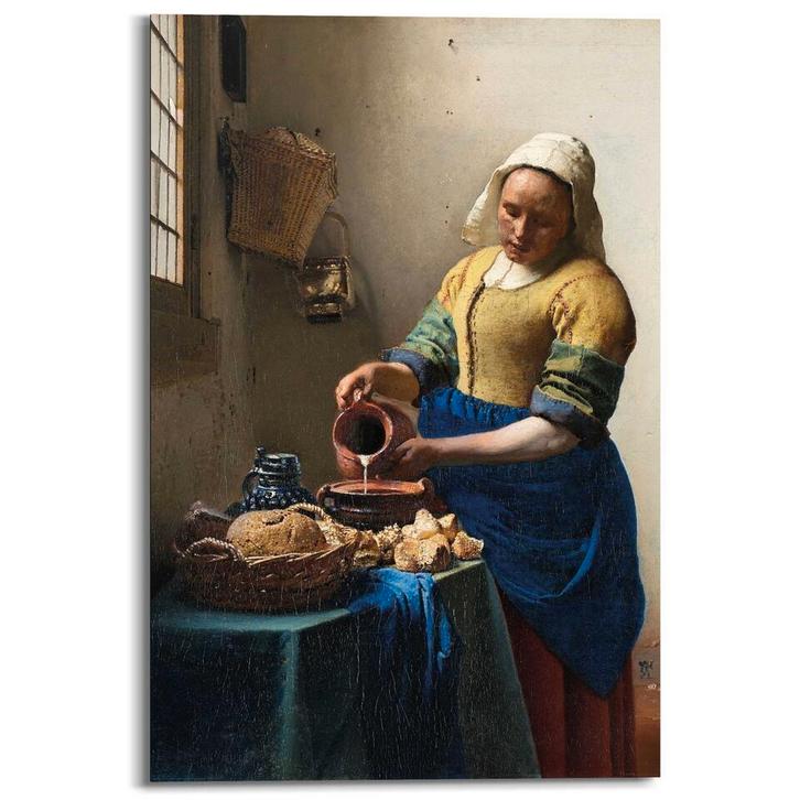 Vermeer - Het Melkmeisje - 118x77 cm, Antiek en Kunst, Kunst | Schilderijen | Klassiek, Ophalen of Verzenden