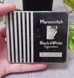 Vintage Marcovitch Black-White cigarettes blik, leeg, Ophalen of Verzenden, Gebruikt, Overige