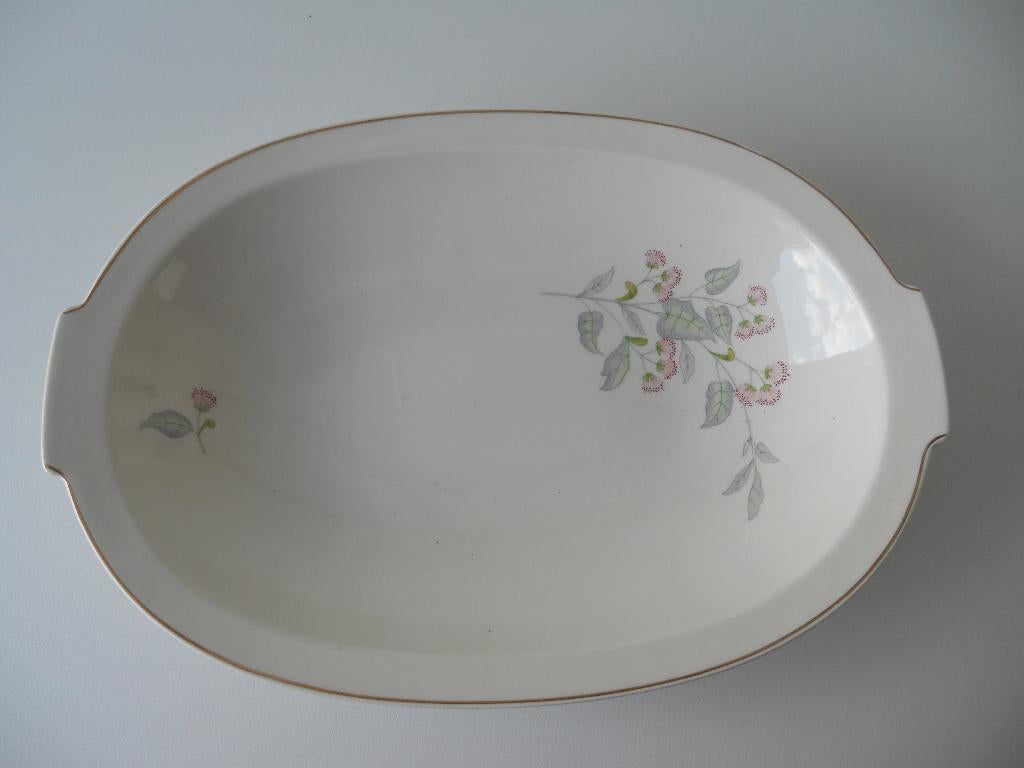 Regout broodschaal grijs/rode bloem, Ophalen of Verzenden