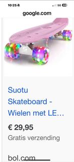 Leuke Skateboard met LED Wielen nieuw, Ophalen of Verzenden, Zo goed als nieuw, Skateboard