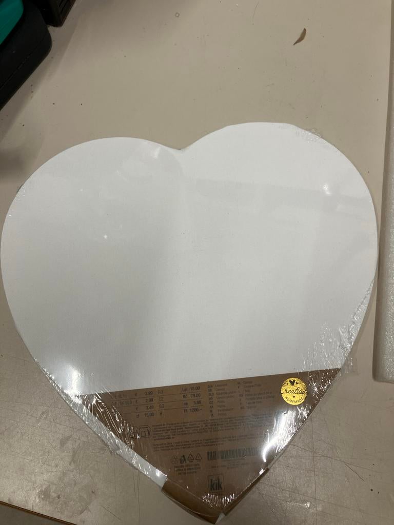 Hartvormig canvas doek - Nieuw, Hobby en Vrije tijd, Schilderen, Ophalen of Verzenden, Nieuw, Doek