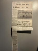 Voetbal krantenartikel FC Twente Ajax februari 1974, Ophalen of Verzenden, Knipsel(s)
