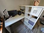 Ikea Bureau + Kallax Kast met Inzetstukken, Huis en Inrichting, Bureaus, Ophalen, Gebruikt, Bureau