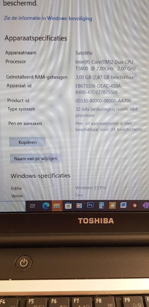 LAPTOP TOSHIBA, Computers en Software, Windows Laptops, Gebruikt, 11 inch, HDD, 2 tot 3 Ghz, 16 GB, Qwerty, Ophalen
