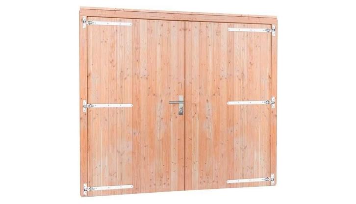 Douglas dubbele deur incl. kozijn, 255 x 209 cm, Doe-het-zelf en Verbouw, Deuren en Horren, Nieuw, Buitendeur, 215 cm of meer