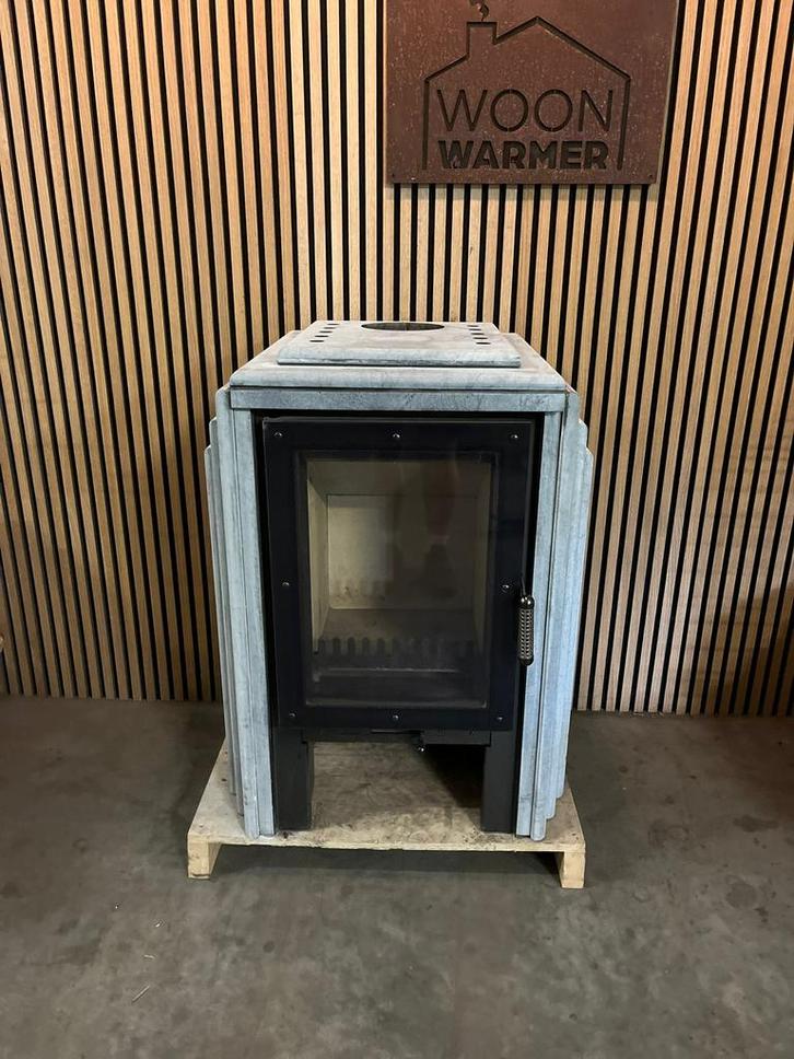 25124 Speksteenkachel max blanc 6,5kw, Huis en Inrichting, Kachels, Gebruikt, Vrijstaand, Houtkachel, Hout, Ophalen