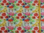 French terry bloemen/flamingo's wit/multi, 120 cm of meer, Ophalen of Verzenden, Katoen, Nieuw