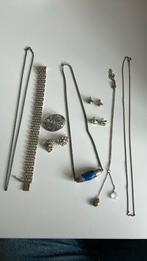 Partij zilveren sieraden, kettingen oorbellen armband etc., Sieraden, Tassen en Uiterlijk, Antieke sieraden, Ophalen of Verzenden