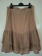 Strokenrok maat 38 oranjebruin/lichtblauw - Peppercorn, Kleding | Dames, Maat 38/40 (M), Bruin, Ophalen of Verzenden, Knielengte