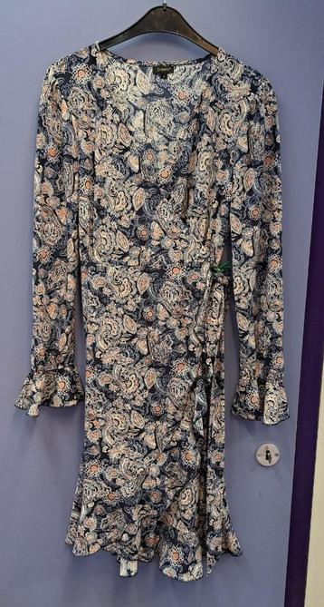Scherpe Prijs! G-Maxx overslag jurk blauw roze print S 49585 beschikbaar voor biedingen