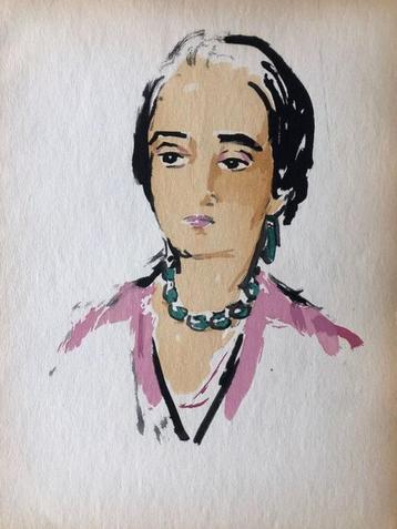  Kees van Dongen: Tête de femme, pochoir beschikbaar voor biedingen