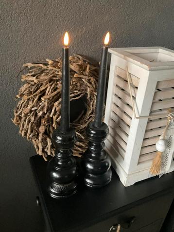 Kandelaar Kaarsenhouder Black & Wood beschikbaar voor biedingen