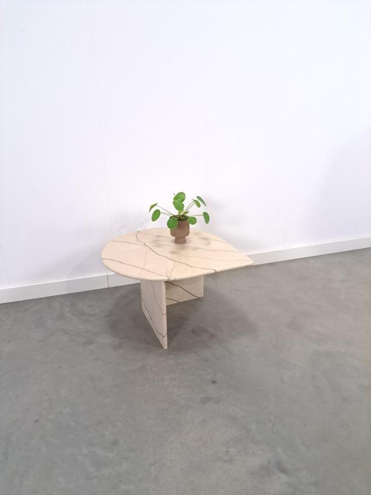 Marmeren druppelvormige tafel vintage salontafel, Huis en Inrichting, Tafels | Salontafels, Gebruikt, Minder dan 50 cm, 50 tot 100 cm