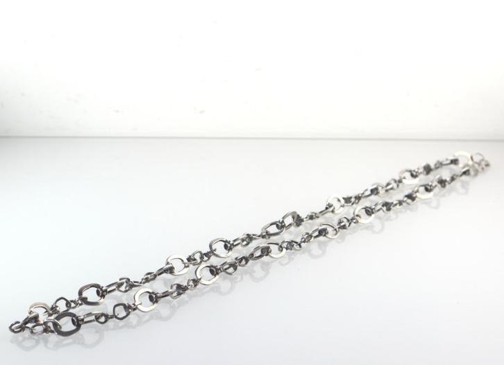Brutalist modernistisch zilveren collier, Sieraden, Tassen en Uiterlijk, Antieke sieraden, Ketting, Zilver, Ophalen of Verzenden