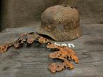 M40 helm "Slag om Arnhem" vondst met liner, Verzamelen, Militaria | Tweede Wereldoorlog, Duitsland, Ophalen of Verzenden, Helm of Baret