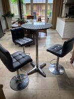 Tuin en terras bartafels en barkrukken, Tuin en Terras, Ophalen, Gebruikt, 6 zitplaatsen, Rvs