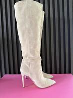 PARIS TEXAS Ivory soft calf suede Boots 37,5 as NEW in box, Hoge laarzen, PARIS TEXAS, Wit, Ophalen of Verzenden