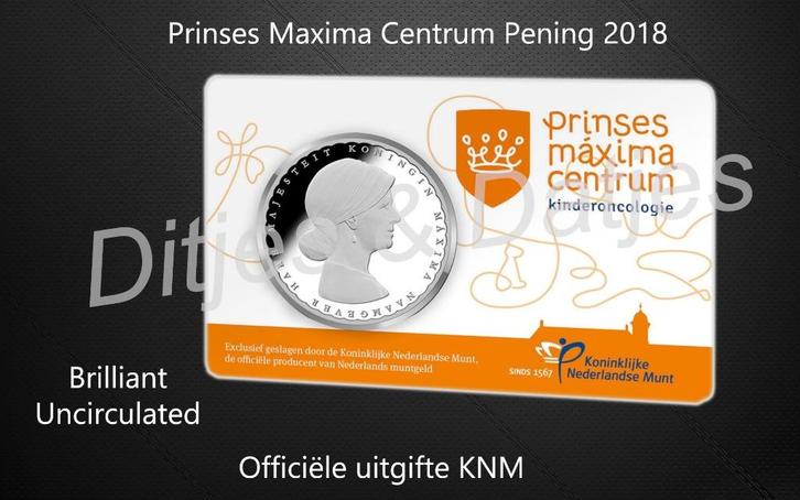 Prinses Maxima Centrum Penning 2018 in coincard KNM, Postzegels en Munten, Penningen en Medailles, Overige materialen, Ophalen of Verzenden