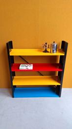 Vintage gekleurde stalen schappenkast,  Tomado style, Huis en Inrichting, Kasten | Boekenkasten, Met plank(en), Gebruikt, Vintage