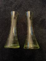 Uranium Vazen - Set van 2, Ophalen of Verzenden, Minder dan 50 cm, Groen, Glas