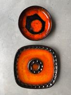 Schaal gebakschaal Jan van Erp vintage keramiek oranje bruin, Antiek en Kunst, Antiek | Keramiek en Aardewerk, Ophalen of Verzenden