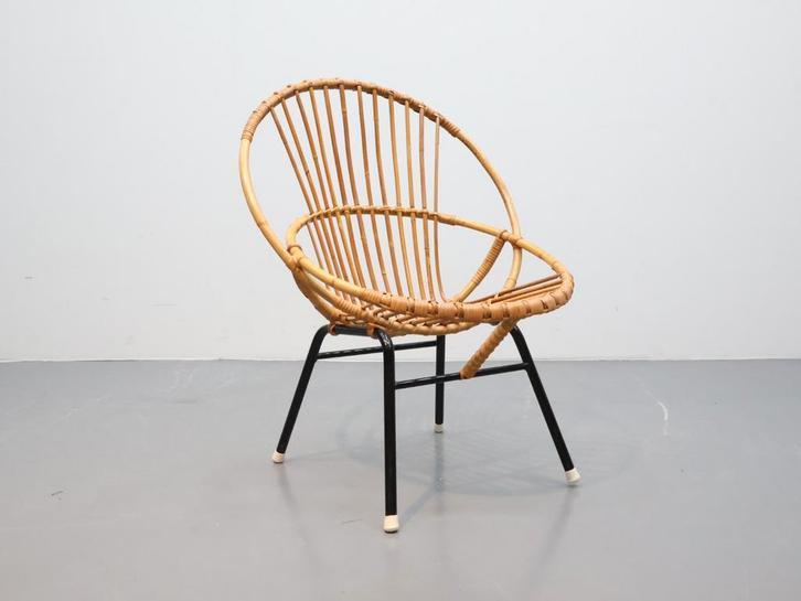 Rotan fauteuil Rohé Noordwolde, Huis en Inrichting, Stoelen, Zo goed als nieuw, Eén, Zwart, Ophalen
