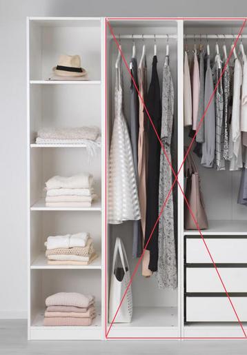 PAX kast kledingkast IKEA wit 50x38x201 met 4 legplanken - afbeelding 4