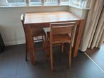 Bartafel teakhout met 2 krukken, Huis en Inrichting, Tafels | Statafels, Ophalen, Gebruikt