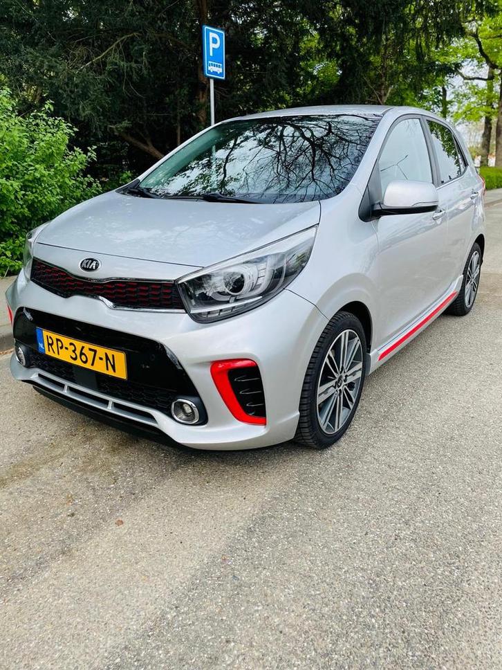 Kia Picanto T-GDI 100 PK GT-Line 2018 Grijs NL-auto, Auto's, Kia, Particulier, Picanto, ABS, Achteruitrijcamera, Airbags, Airconditioning