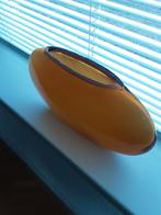 Glazen vaas okergeel, Huis en Inrichting, Woonaccessoires | Vazen, Ophalen, Geel, Minder dan 50 cm, Glas