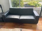 Lederen Bank, hocker en 2 fauteuil NJoy Goossens, Ophalen, Gebruikt, Driepersoons, Rechte bank