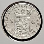 halve gulden 1860 Willem 3 Nederland, Postzegels en Munten, Munten | Nederland, ½ gulden, Koning Willem III, Verzenden, Zilver