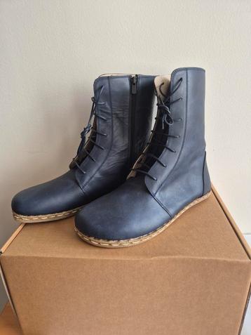Leren barefoot veterlaarzen maat 43 heren blauw beschikbaar voor biedingen