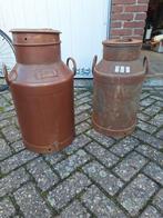 Twee oude melkbussen van van ijzer.., Ophalen, Koper