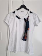 Liu Jo, wit shirt met sjaal,  maat L, M kan ook, Maat 38/40 (M), Liu Jo, Wit, Ophalen of Verzenden