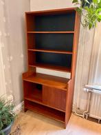 Poul Cadovius teak wandkast KLM editie, Deens design, Mid-century modern kast met warme houttint en strakke lijnen, Gebruikt, Verzenden